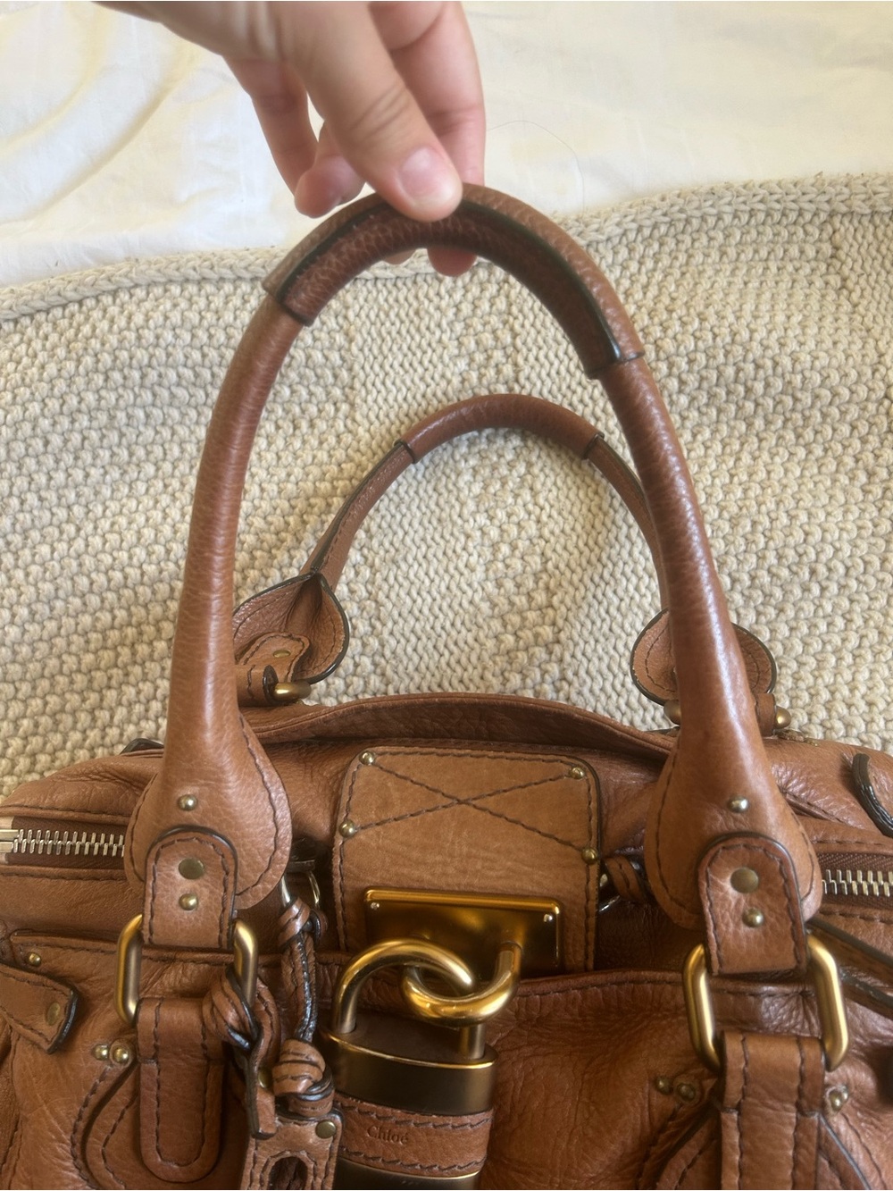 Chloe Brown Leather Paddington Satchel with Gold Hardware - Picture 11 of 13